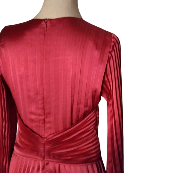 Boston Proper Long Sleeve Pleated Fit And Flare Dress In Blossom Size 6 NWT - Picture 6 of 10